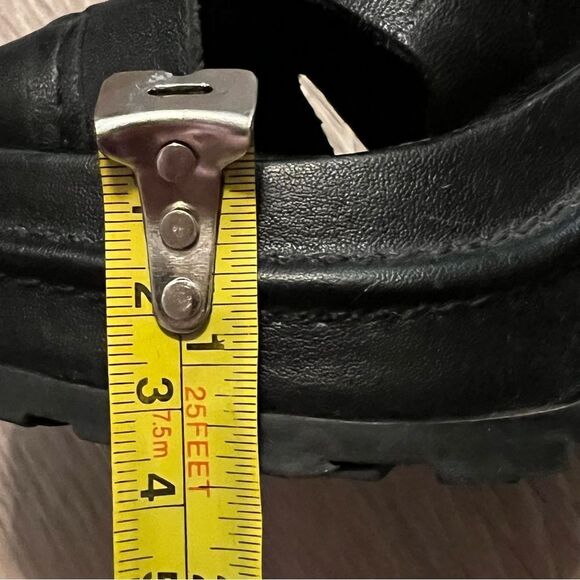 Y2K 90s Boho MIA Madden Chunky Leather Platform Slide Sandal Black Lug Sole 6.5 - Picture 15 of 16